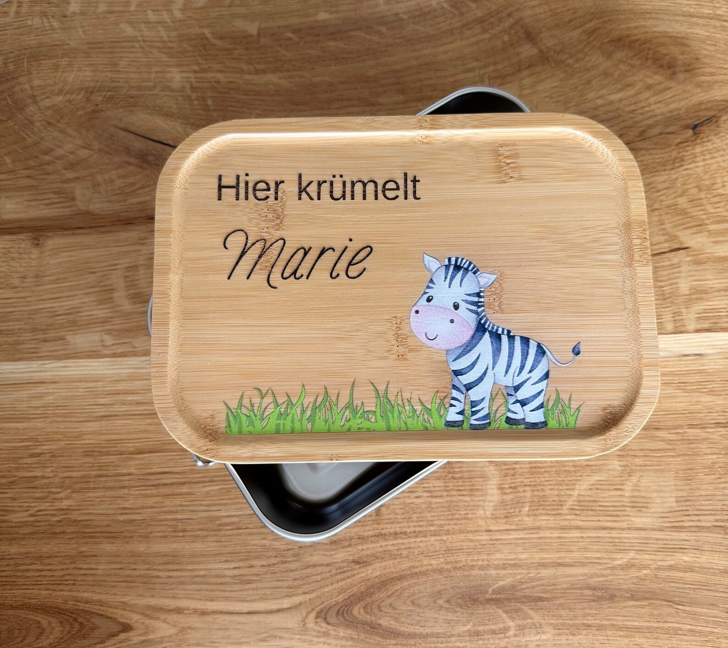 Personalisierte Brotbox Zebra