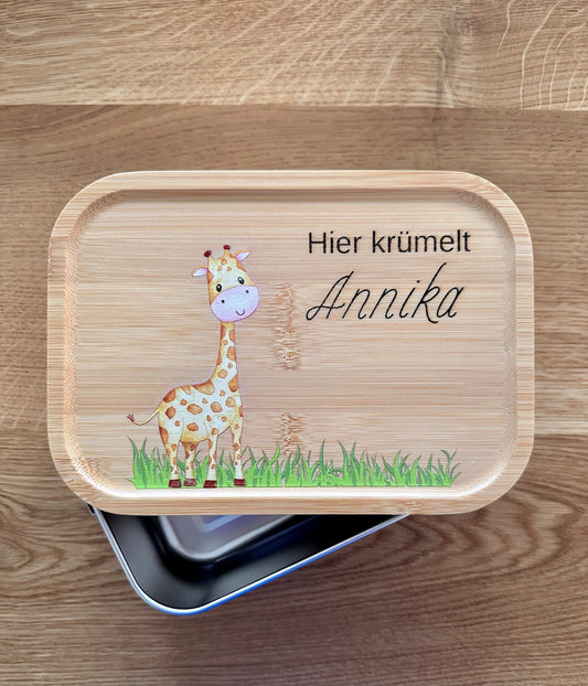 Personalisierte Brotbox Giraffe