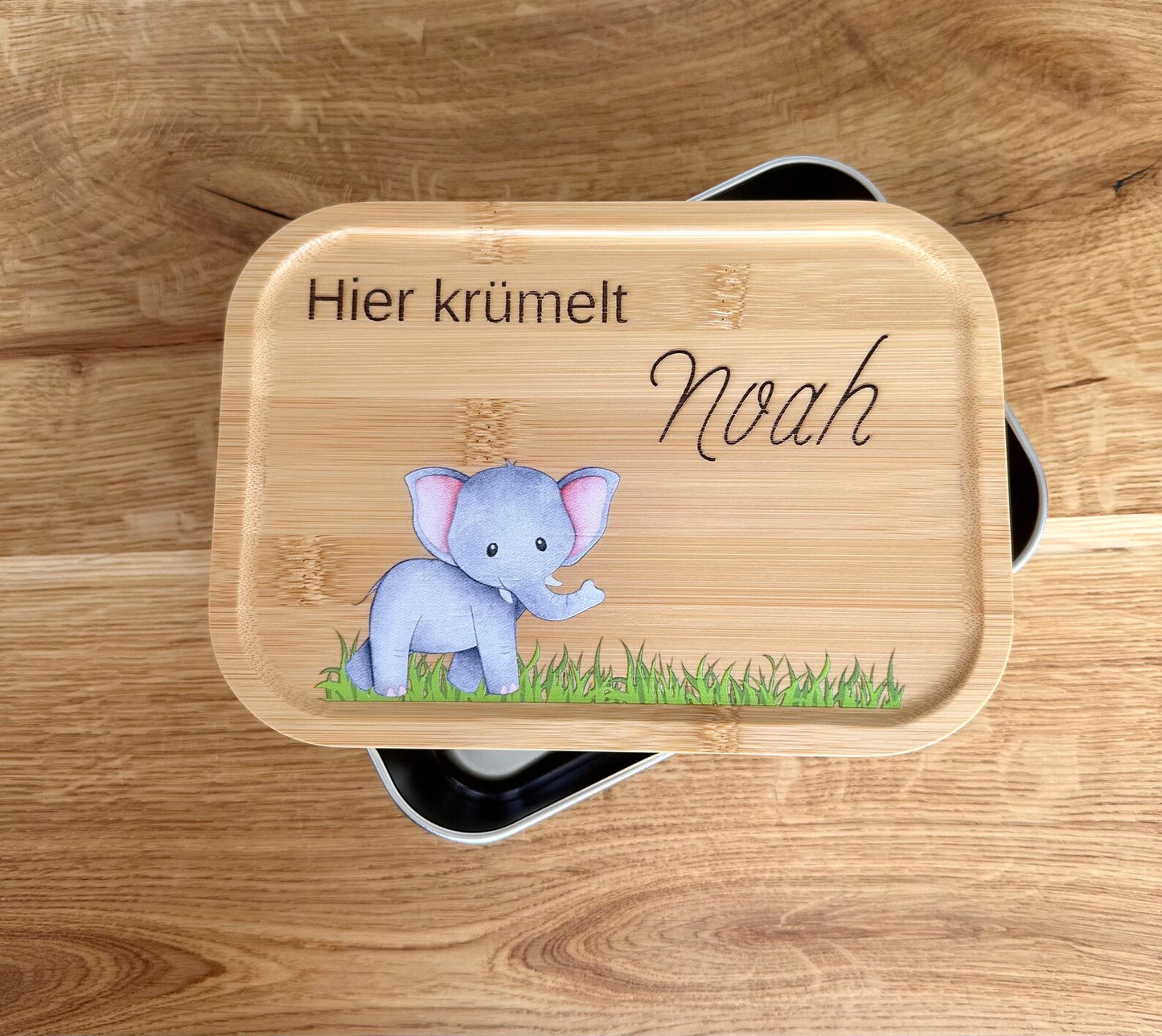 Personalisierte Brotbox Elefant